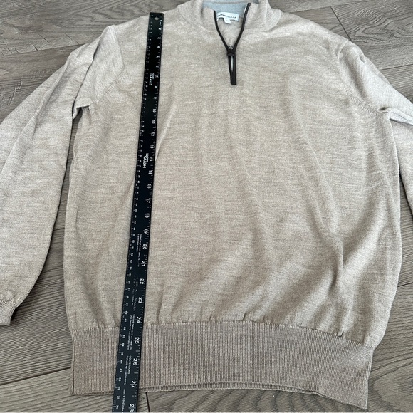 PETER MILLAR Crown Soft Merino Wool & Silk Blend Quarter-Zip Sweater size XL - Picture 7 of 9